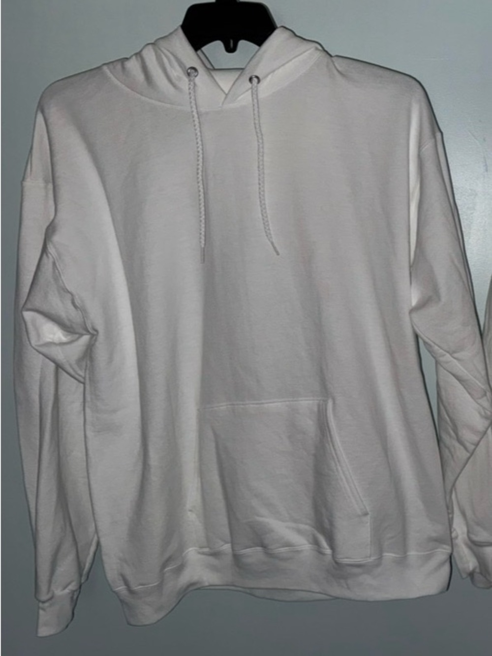 Hanes White Men's Pullover Hoodie Sweatshirt